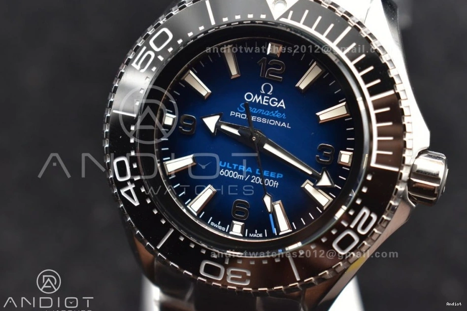 1:1 Black Edition SS TF Seamaster on A2824 Ceramic Blue Bezel Bracelet Best Dial Deep 6000M SS Ultra 0103